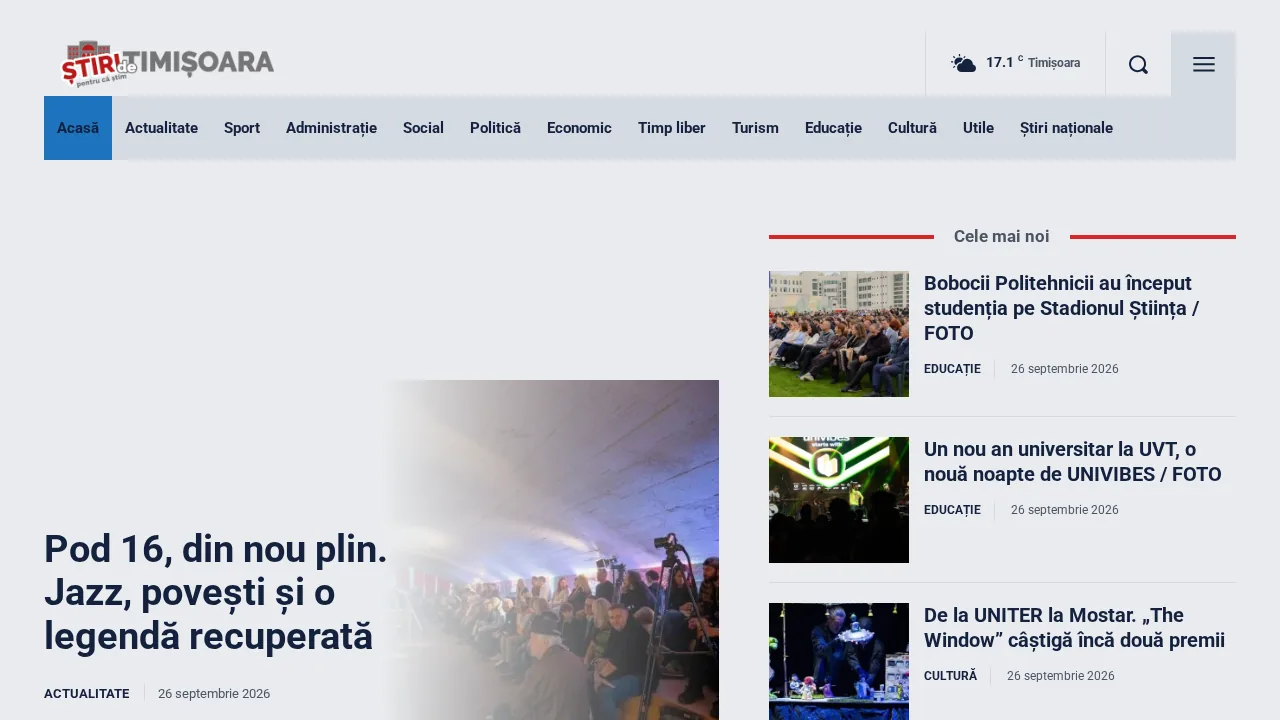 Prima pagină a ziarului Știri de Timișoara după redesign